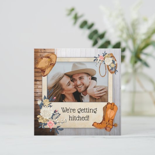 カントリ素朴ーウエスタン結婚式招待状 招待状 (スタンド正面)