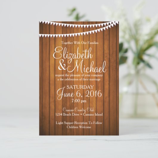 カントリ素朴ーウエディング招待状テンプレート 招待状 (スタンド正面)