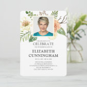 カントリ素朴ーウォーターカラー花模様写真記念 招待状 (スタンド正面)
