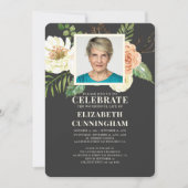 カントリ素朴ーウォーターカラー花模様写真記念 招待状 (正面)