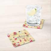 カントリ素朴ークリスマスヴィンテージスタイル スクエアペーパーコースター (インサイチュ)