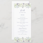 カントリ素朴ースタイルオリーブグリーン結婚ズブレックファースト メニュー (正面/裏面)