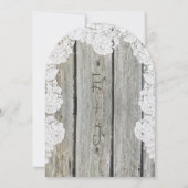 カントリ素朴ースフェイクレースバーンウッド結婚ズ 招待状 (裏面)