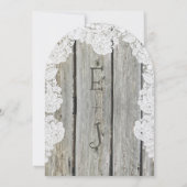 カントリ素朴ースフェイクレースバーンウッド結婚ズ 招待状 (裏面)