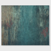 カントリ素朴ーティール（緑がかった色）木目 ラッピングペーパー (フラット)