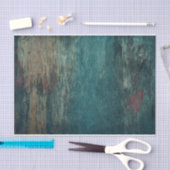 カントリ素朴ーティール（緑がかった色）木目 薄葉紙 (クラフト)