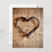 カントリ素朴ートインハートオンバーラッププリント ポストカード (正面/裏面)