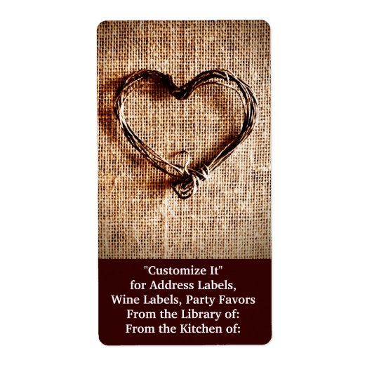 カントリ素朴ートインハートオンバーラッププリント ラベル (正面)