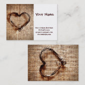 カントリ素朴ートインハートオンバーラッププリント 名刺 (正面/裏面)