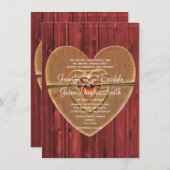 カントリ素朴ーハートバーンウッド結婚式招待状 招待状 (正面/裏面)
