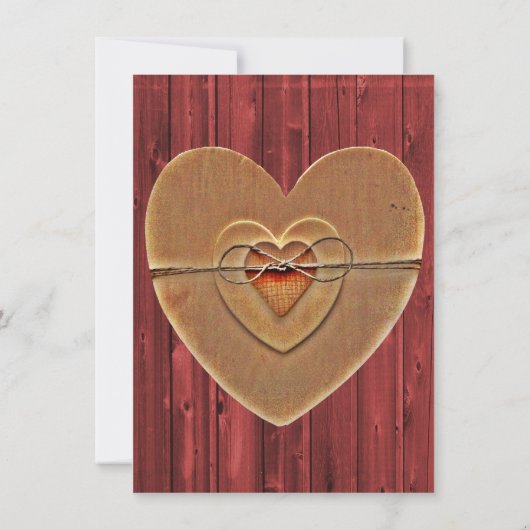 カントリ素朴ーハートバーンウッド結婚式招待状 招待状 (裏面)