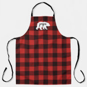 カントリ素朴ーパパベアレッド&ブラックプレイド エプロン (正面)