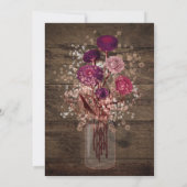 カントリ素朴ーパープルメイソンジャーカントリーウェディング 招待状 (裏面)