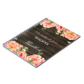 カントリ素朴ーピーニーバーンウッド結婚ズ ノートブック (左側)