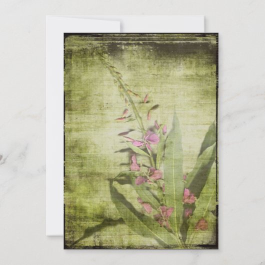 カントリ素朴ーファイアウィード結婚式招待状ピンク 招待状 (裏面)