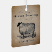 カントリ素朴ーフランスのシープタイポグラフィファームハウス メタルオーナメント (正面右)