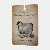 カントリ素朴ーフランスのシープタイポグラフィファームハウス メタルオーナメント (正面左)