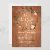 カントリ素朴ーフローラガーランド結婚式招待状 招待状 (正面)