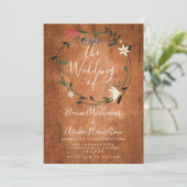 カントリ素朴ーフローラガーランド結婚式招待状 招待状 (スタンド正面)