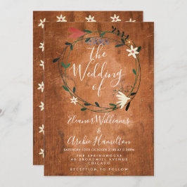 カントリ素朴ーフローラガーランド結婚式招待状 招待状