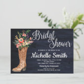 カントリ素朴ーブライダルウエスタンブルーブライダルシャワー 招待状 (スタンド正面)