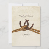 カントリ素朴ーホースシ結婚ュー 招待状 (裏面)