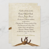 カントリ素朴ーホースシ結婚ュー 招待状 (正面/裏面)