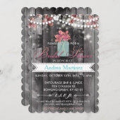 カントリ素朴ーメイソン·ジャー·ブライダル·シャワーの招待 招待状 (正面/裏面)