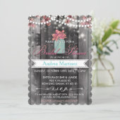 カントリ素朴ーメイソン·ジャー·ブライダル·シャワーの招待 招待状 (スタンド正面)