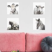 カントリ素朴ーモダンファームハウス納屋周囲の庭動物 (リビング)