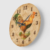 カントリ素朴ールスターキッ華美チン ラージ壁時計 (傾斜)