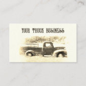 カントリ素朴ーヴィンテージセピアブラウンファームトラック 名刺 (正面)
