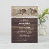 カントリ素朴ーヴィンテージバーラップアンドレース結婚ズ 招待状 (スタンド正面)