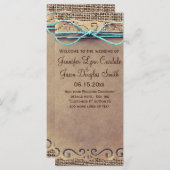 カントリ素朴ーヴィンテージバーラップ結婚式 プログラム (正面/裏面)