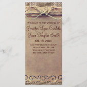 カントリ素朴ーヴィンテージバーラップ結婚式 プログラム (正面)