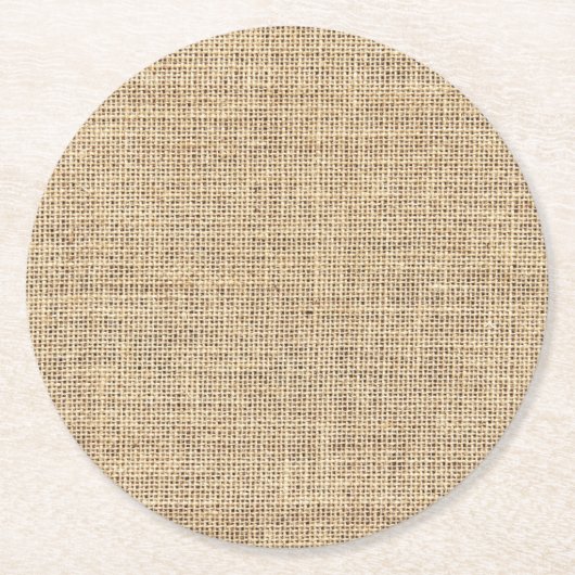 カントリ素朴ーヴィンテージBurlap ラウンドペーパーコースター (正面)