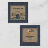 カントリ素朴ー初期のサルボックスハウスオンクラフト スクエア名刺 (正面/裏面)