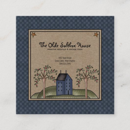 カントリ素朴ー初期のサルボックスハウスオンクラフト スクエア名刺 (正面)