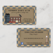 カントリ素朴ー初期のサルボックスハウスキルトカラス 名刺 (正面/裏面)