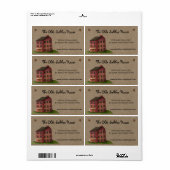 カントリ素朴ー初期のサルボックスハウスシッピング ラベル (フルシート)