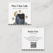 カントリ素朴ー初期のサルボックスハウスムーンスターズ スクエア名刺 (正面/裏面)