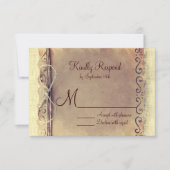 カントリ素朴ー動揺してヴィンテージウェディングRSVP 出欠カード (正面)