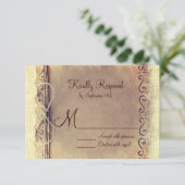 カントリ素朴ー動揺してヴィンテージウェディングRSVP 出欠カード (スタンド正面)