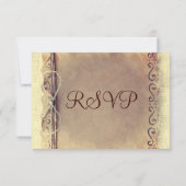 カントリ素朴ー動揺してヴィンテージウェディングRSVP 出欠カード (裏面)