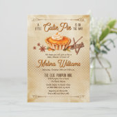 カントリ素朴ー小さなかわいこちゃんパイ赤ちゃんシャワー 招待状 (スタンド正面)