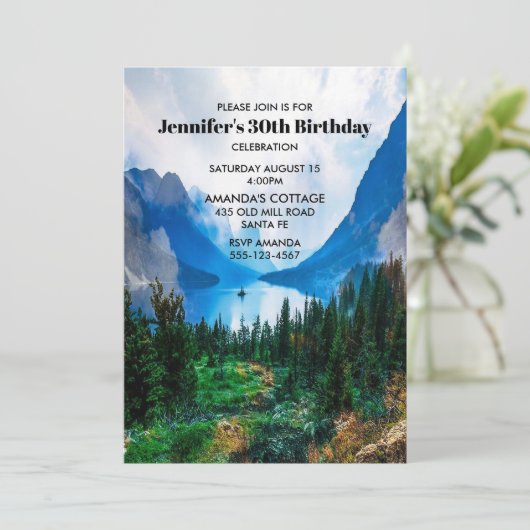 カントリ素朴ー山景勝自然誕生日 招待状 (スタンド正面)
