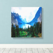 カントリ素朴ー山景勝自然 キャンバスプリント (インサイチュ (ウッドフロア))