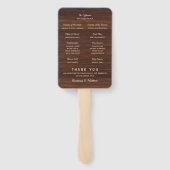 カントリ素朴ー彫り木材ハート結婚式 プログラム ハンドファン (裏面)