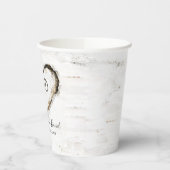 カントリ素朴ー樺の木ツリーバークラブハートロマンチック 紙コップ (左)