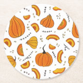 カントリ素朴ー秋秋パンプキン ラウンドペーパーコースター (正面)